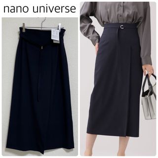 【新品タグ付】nano universeマルチファンクションラップ風スカート