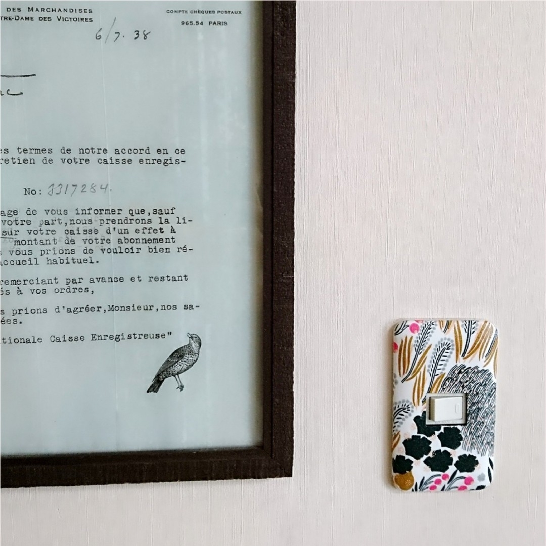 ピエニ・レット1口タイプインテリアDIYスイッチカバー ハンドメイドのインテリア/家具(インテリア雑貨)の商品写真