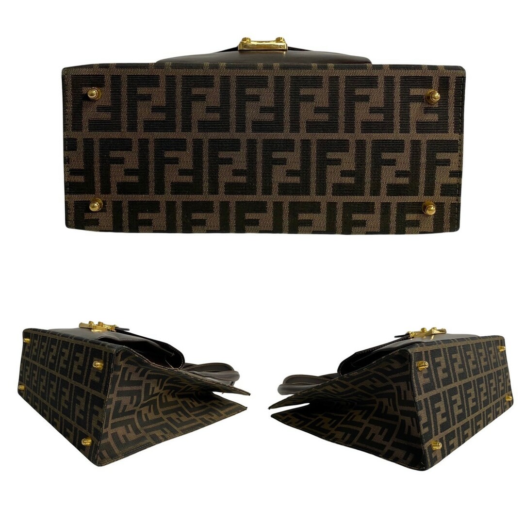 FENDI - 極 美品 FENDI フェンディ ズッカ FF ロゴ 金具 レザー 本革