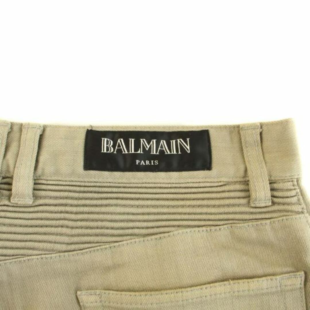 BALMAIN(バルマン)のBALMAIN 蛇腹バイカーデニムパンツ ジーンズ ジップフライ 30 グレー メンズのパンツ(デニム/ジーンズ)の商品写真