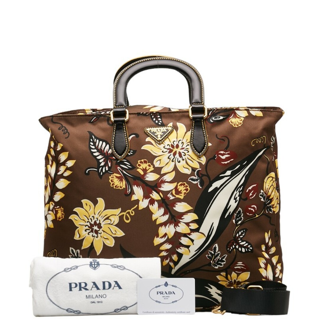 PRADA(プラダ)の美品 プラダ フラワー ハンドバッグ ショルダーバッグ 2WAY BN2741 ナイロン レディース PRADA 【1-0134238】 レディースのバッグ(ハンドバッグ)の商品写真