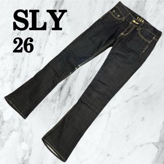 スライ(SLY)のSLY デニム　フレア　26 レディース　金ボタン　ブーツカット(デニム/ジーンズ)