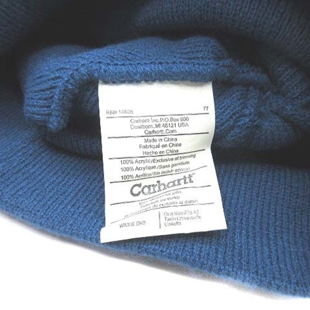 carhartt(カーハート)のカーハート carhartt ボーダー ニット帽 ニットキャップ ビーニー 青 レディースの帽子(その他)の商品写真