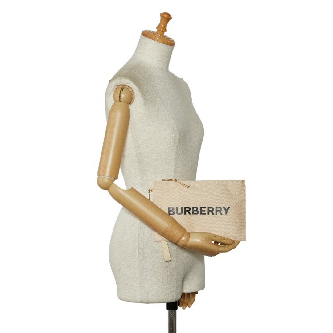 BURBERRY(バーバリー)の美品 バーバリー ロゴ ポーチ 小物入れ キャンバス レディース BURBERRY 【222-42514】 レディースのファッション小物(ポーチ)の商品写真