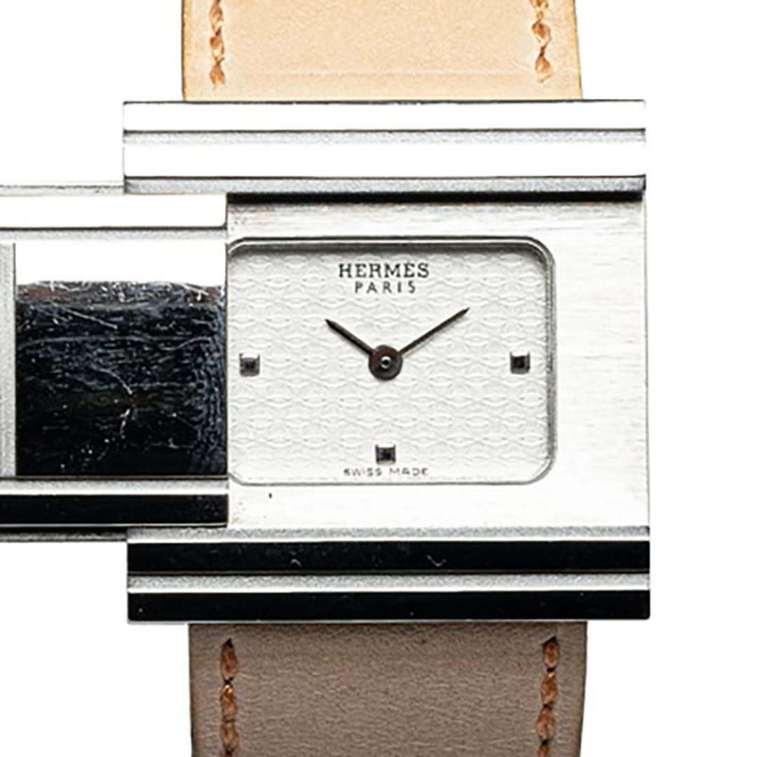 エルメス グリザード 腕時計 GL1.510 クオーツ ホワイト文字盤 ステンレススチール レディース HERMES 【214-42853】アナログ表示ケース形