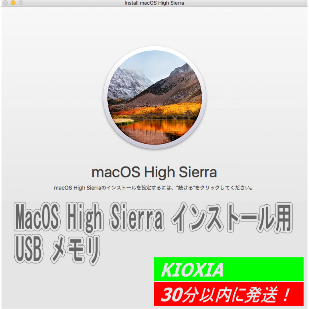 MacOS 10.13 High Sierra インストールUSB32Gメモリー スマホ/家電/カメラのスマホ/家電/カメラ その他(その他)の商品写真