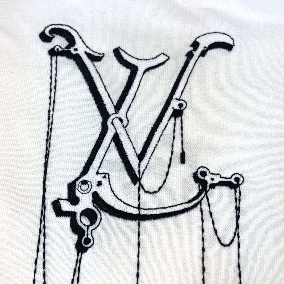 LOUIS VUITTON(ルイヴィトン)のルイヴィトン LOUIS VUITTON LVロゴ アパレル トップス バイカラー ニット 半袖Ｔシャツ コットン ホワイト メンズのトップス(Tシャツ/カットソー(半袖/袖なし))の商品写真