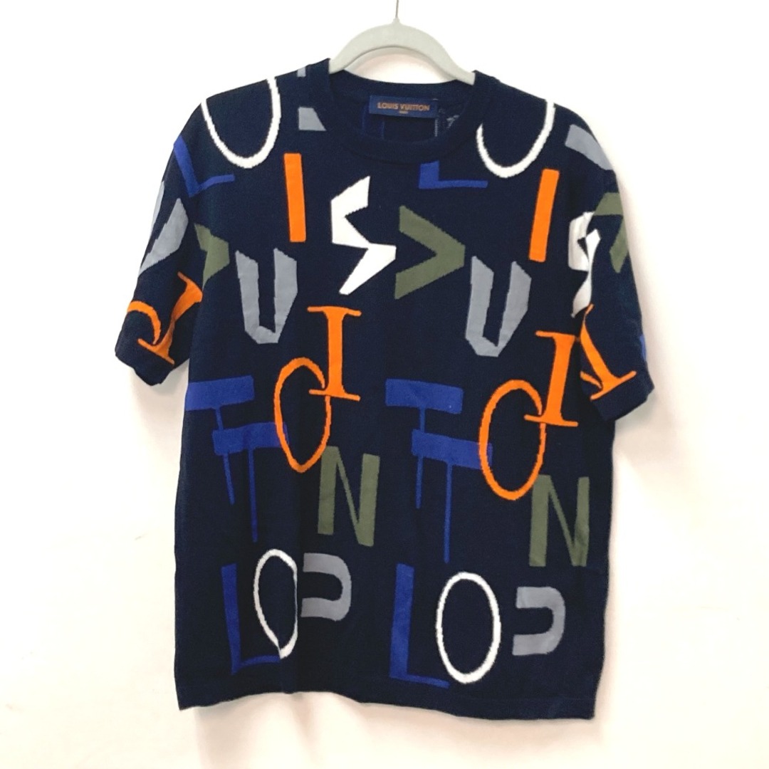 LOUIS VUITTON(ルイヴィトン)のルイヴィトン LOUIS VUITTON VSEエレクトリックインターシャニット ニット アパレル トップス 半袖Ｔシャツ コットン ブラック 美品 メンズのトップス(Tシャツ/カットソー(半袖/袖なし))の商品写真