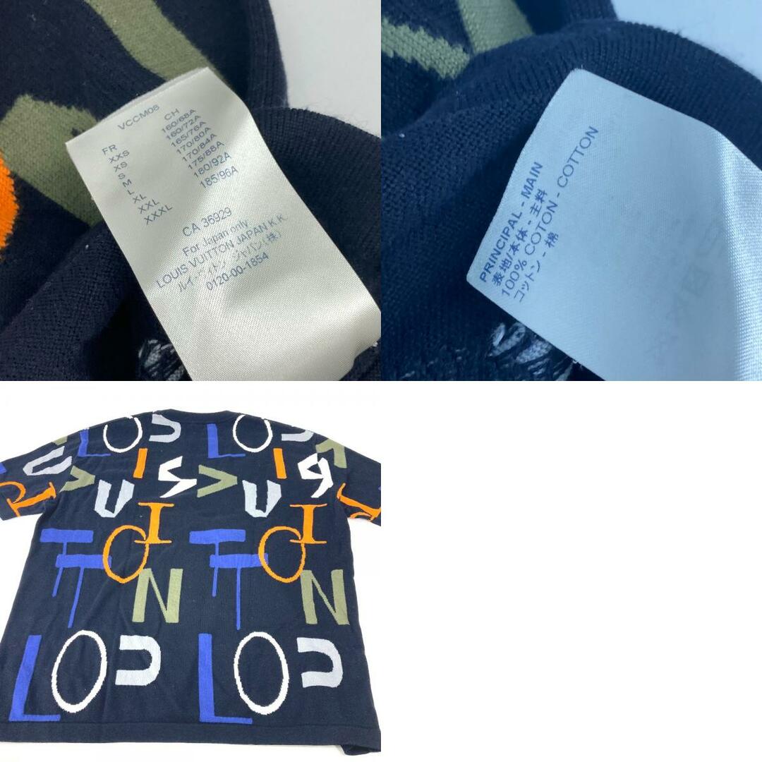 LOUIS VUITTON(ルイヴィトン)のルイヴィトン LOUIS VUITTON VSEエレクトリックインターシャニット ニット アパレル トップス 半袖Ｔシャツ コットン ブラック 美品 メンズのトップス(Tシャツ/カットソー(半袖/袖なし))の商品写真