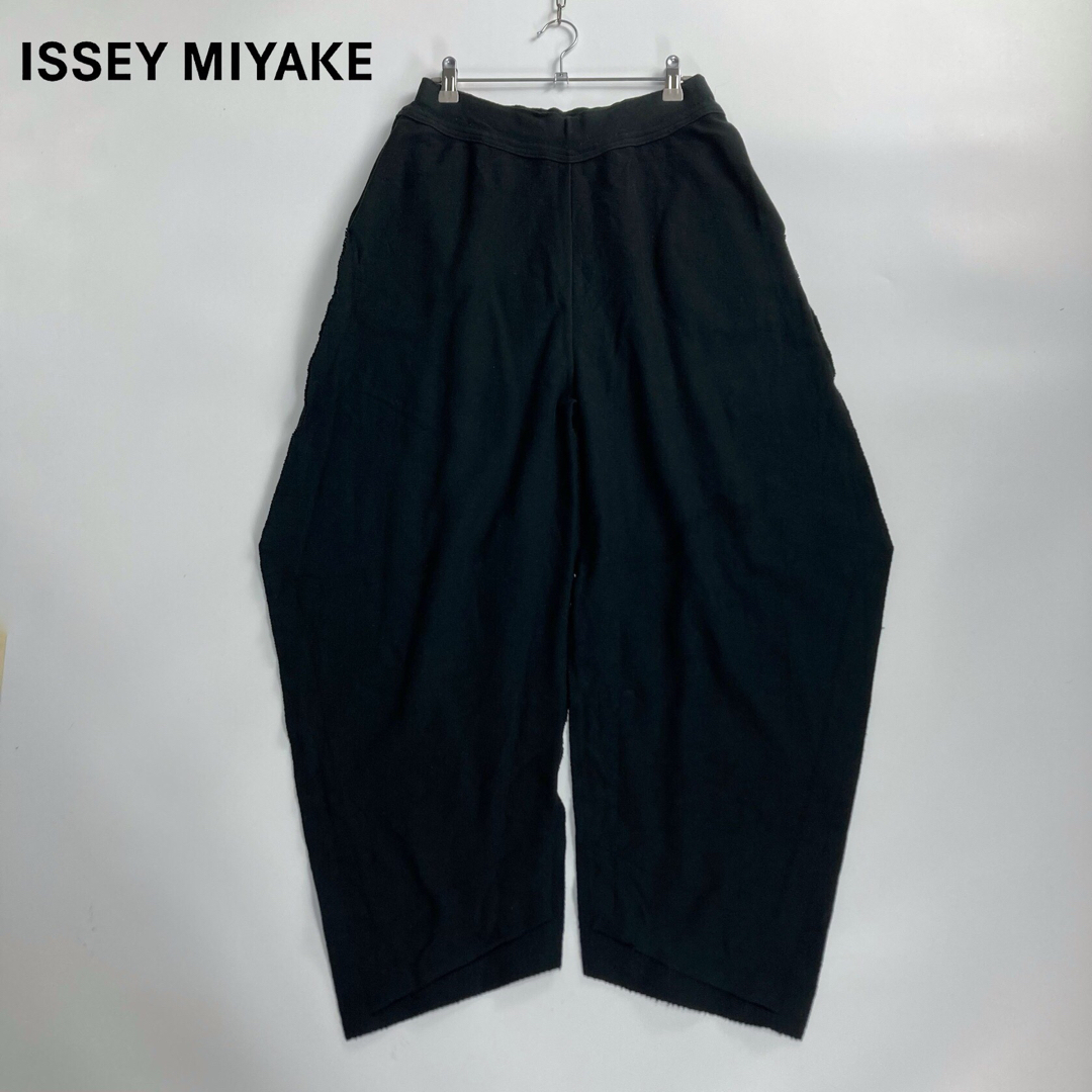 ISSEY MIYAKE(イッセイミヤケ)のISSEY MIYAKE イッセイミヤケ　サマーニット　サルエル　パンツ　黒 レディースのパンツ(カジュアルパンツ)の商品写真