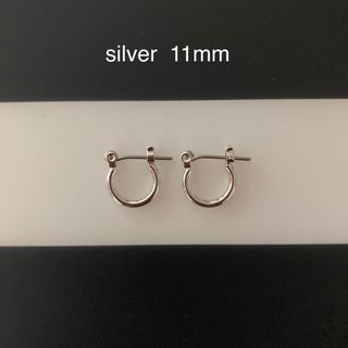 即購入OK☆送料込☆シルバー11mm☆チタンフープピアス☆2個1ペア☆男女兼用(ピアス(両耳用))