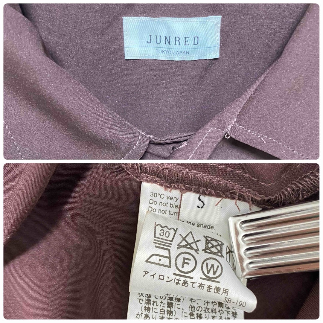 JUNRED(ジュンレッド)の【美品】JUNRED 半袖シャツ　S 小豆色　テロン メンズのトップス(シャツ)の商品写真