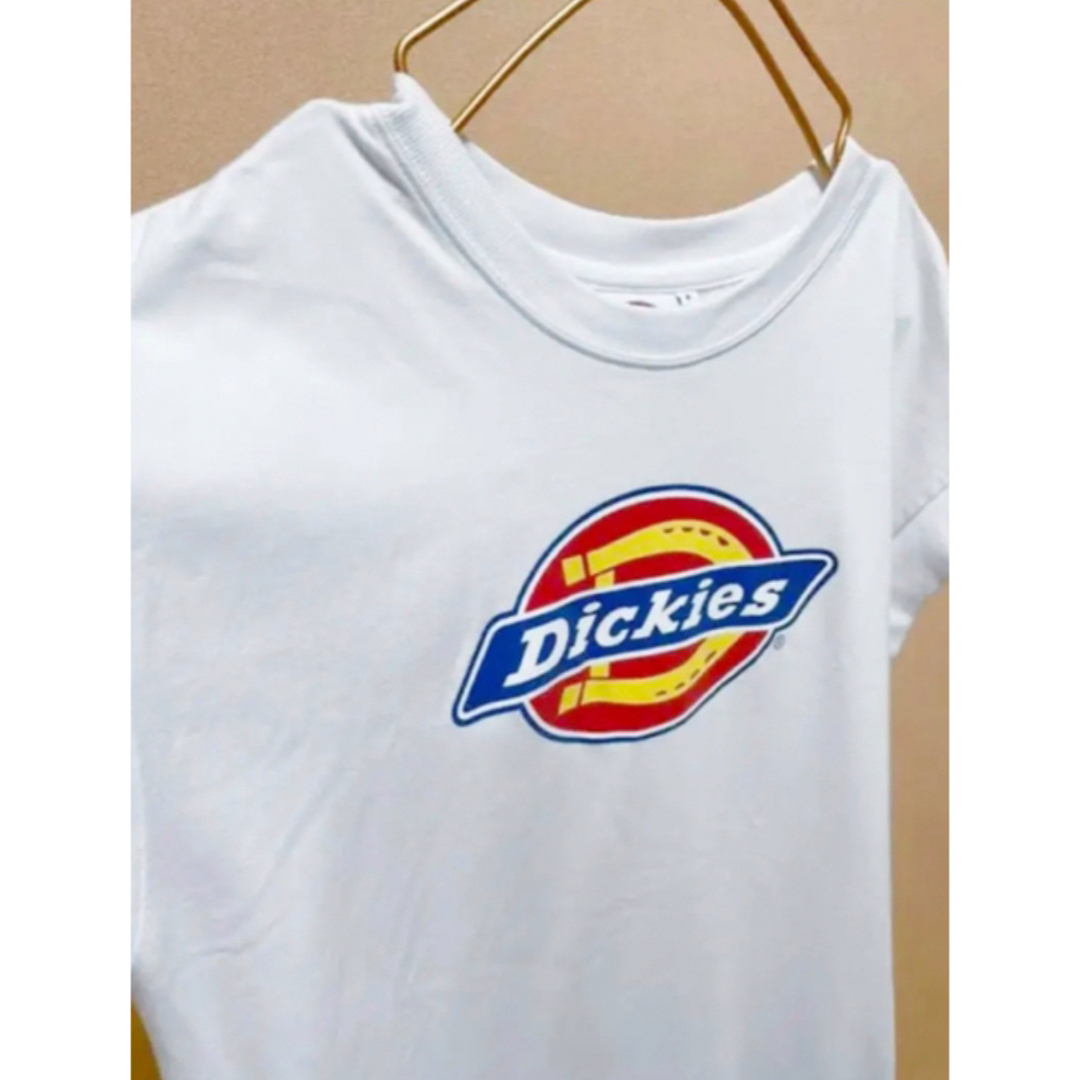 Dickies(ディッキーズ)のDickies ロゴプリント ボックスシルエットワンピース  白  ミモレ丈 レディースのワンピース(ロングワンピース/マキシワンピース)の商品写真