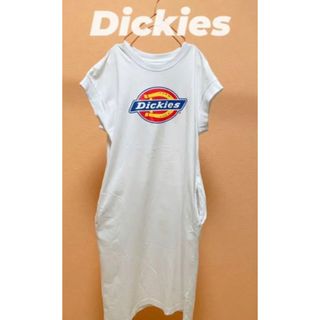 Dickies - Dickies ロゴプリント ボックスシルエットワンピース  白  ミモレ丈