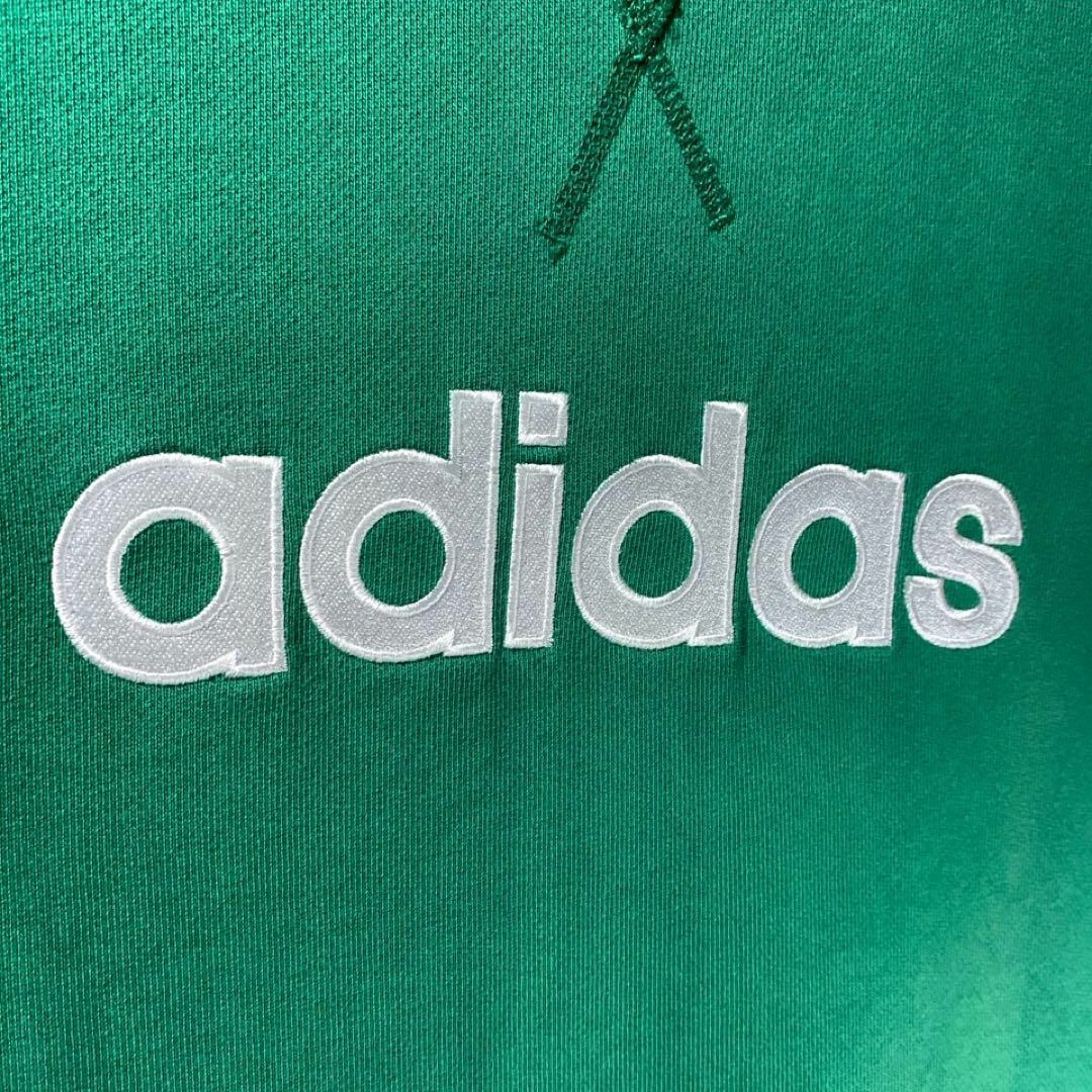 adidas(アディダス)の00s adidas 古着 ラグラン スウェット センター刺繍ロゴ 緑 L メンズのトップス(スウェット)の商品写真