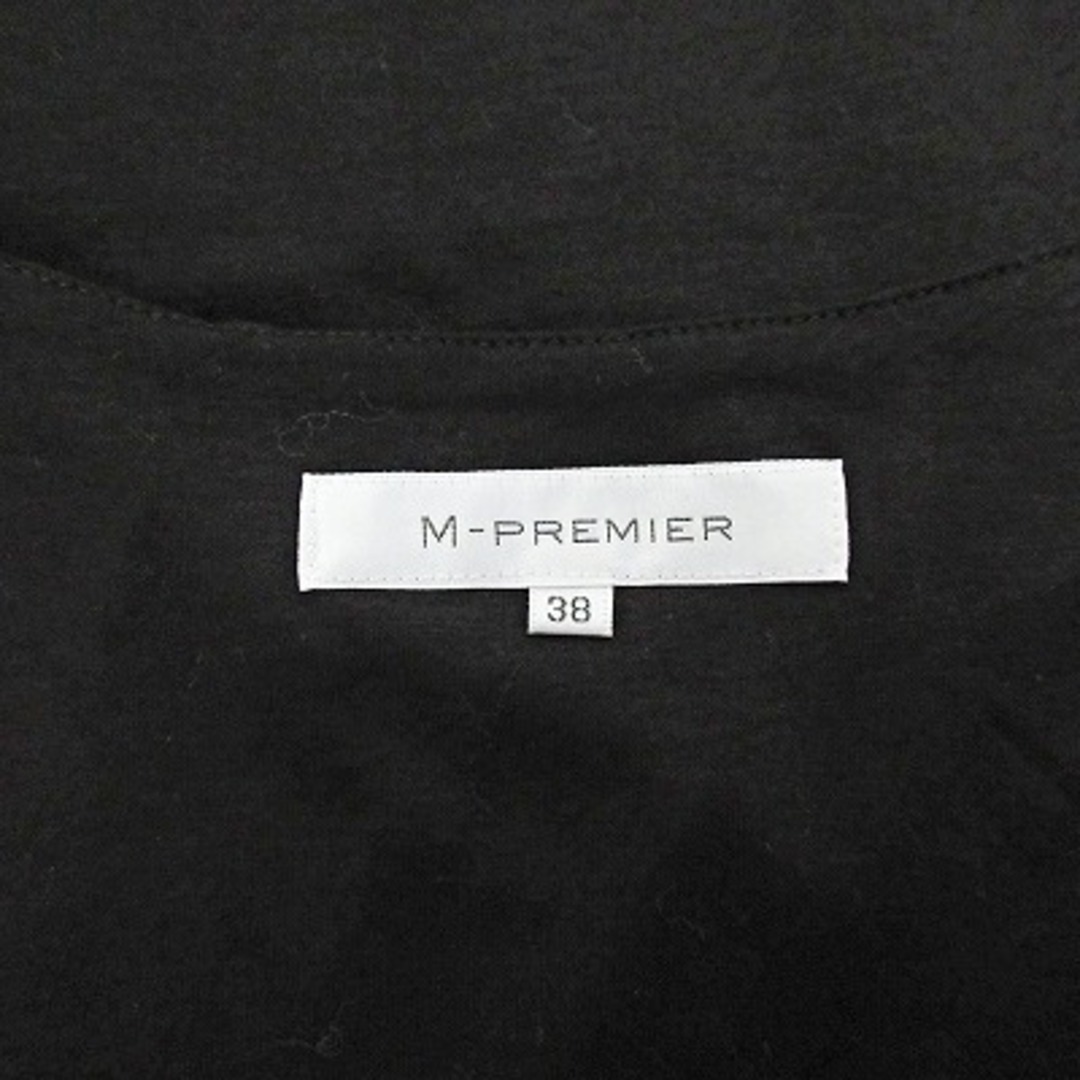 M-premier(エムプルミエ)のエムプルミエ 美品 カットソー Tシャツ 半袖 Uネック 無地 黒 38 レディースのトップス(カットソー(半袖/袖なし))の商品写真