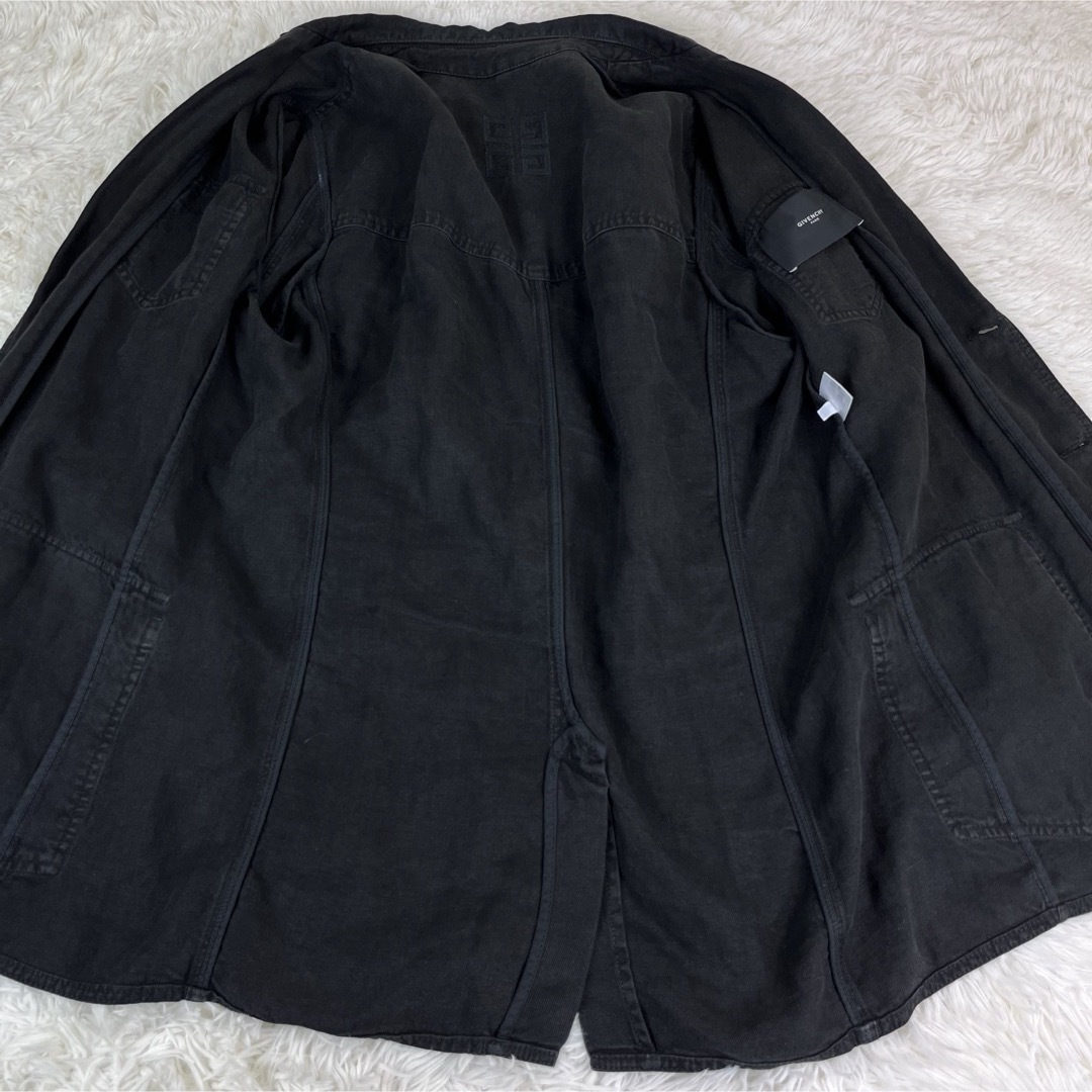 GIVENCHY(ジバンシィ)の希少　GIVENCHY PARIS デニムジャケット　リネン　ブラック48 メンズのジャケット/アウター(Gジャン/デニムジャケット)の商品写真