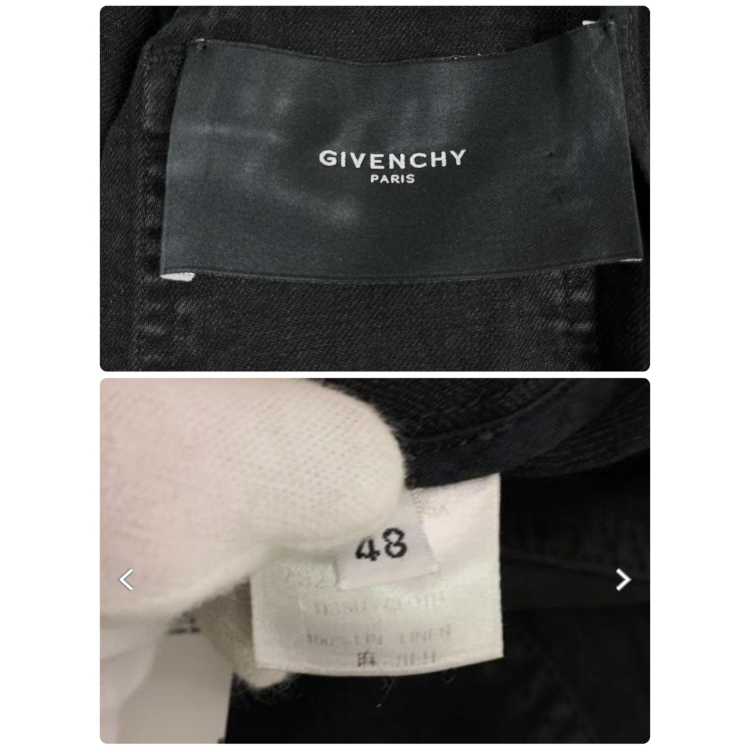 GIVENCHY(ジバンシィ)の希少　GIVENCHY PARIS デニムジャケット　リネン　ブラック48 メンズのジャケット/アウター(Gジャン/デニムジャケット)の商品写真