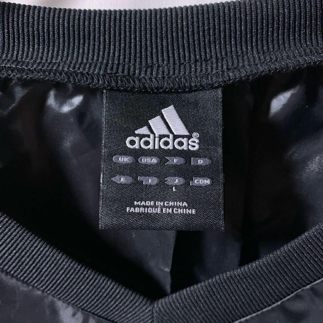 adidas(アディダス)の00s 古着 adidas ナイロン プルオーバー ピステ 黒 ドローコード L メンズのジャケット/アウター(ナイロンジャケット)の商品写真