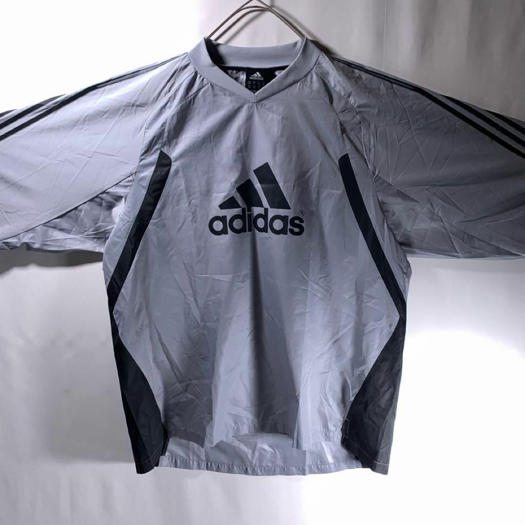 adidas(アディダス)の00s 古着 adidas ナイロン プルオーバー ピステ グレー XL メンズのジャケット/アウター(ナイロンジャケット)の商品写真