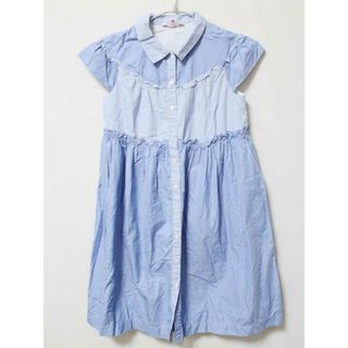 《ボンポワン/BONPOINT》140cm 半袖ワンピース ブルー×白【中古】子供服 キッズ kids ジュニア 女の子 夏 205032 onepi(ワンピース)