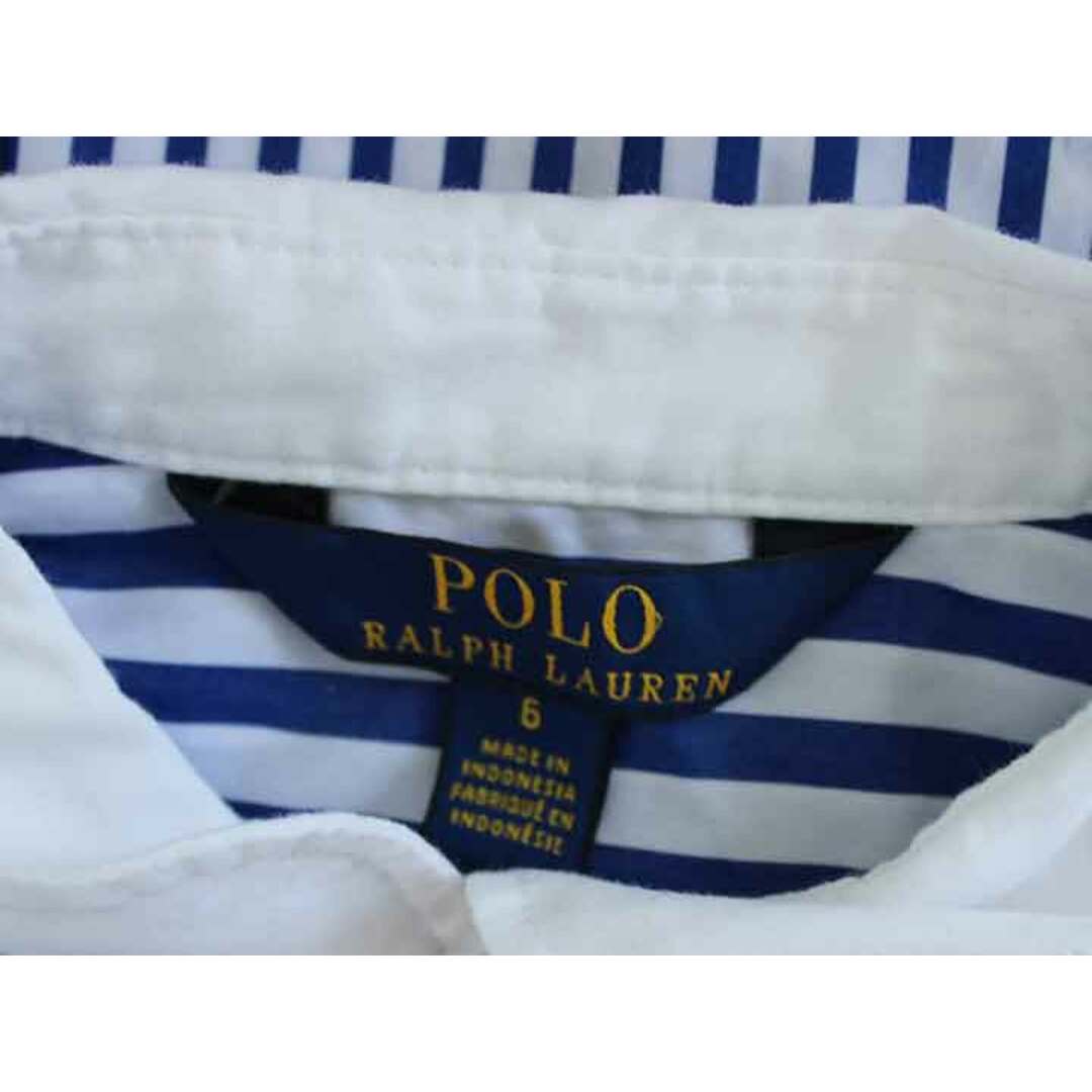 Ralph Lauren(ラルフローレン)の†ラルフローレン/Ralph Lauren†120cm(6) 半袖シャツワンピース 白×紺 20年製【中古】子供服 キッズ kids 女の子 夏 616032 onepi キッズ/ベビー/マタニティのキッズ服女の子用(90cm~)(ワンピース)の商品写真