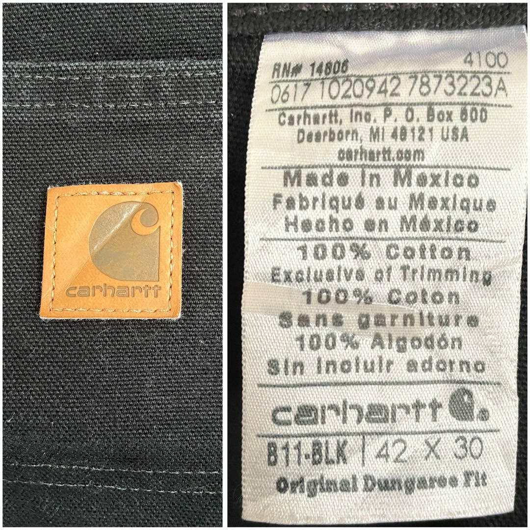 carhartt(カーハート)のカーハート ペインターパンツ メキシコ製 革タグ ダック地 黒 42×30 メンズのパンツ(ペインターパンツ)の商品写真