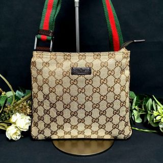 グッチ(Gucci)の★美品/クリーニング済★グッチ シェリーライン GG柄　ショルダー　ベージュ(ショルダーバッグ)