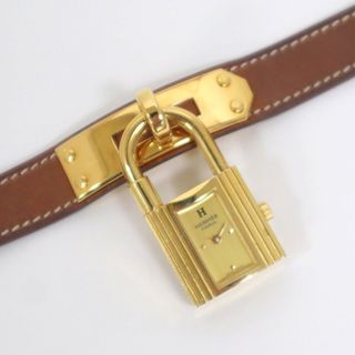 Hermes - 【HERMES】エルメス ケリーウォッチ クオーツ腕時計 ゴールド×ブラウン ステンレス×レザー KEI201470 □P刻印/md16017ng