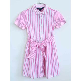 ラルフローレン(Ralph Lauren)の†ラルフローレン/Ralph Lauren† 120cm位(5) 半袖シャツワンピース ピンク×白【中古】子供服 キッズ kids 女の子 夏 616032 onepi(ワンピース)