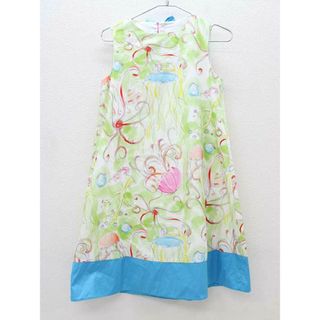 ▽イル グッフォ/IL GUFO▽149cm ノースリーブワンピース 黄緑×マルチカラー【中古】子供服 キッズ kids ジュニア 女の子 夏 616022 onepi(ワンピース)