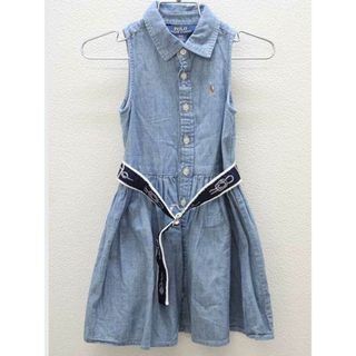 ラルフローレン(Ralph Lauren)の▽ラルフローレン/Ralph Lauren▽100cm ノースリーブシャツワンピース 紺 ベルト付き【中古】子供服 キッズ kids 女の子 夏 017032 onepi(ワンピース)