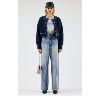 マウジーハイウエストデニム26インチMOUSSY HW DAMAGE LOOSE