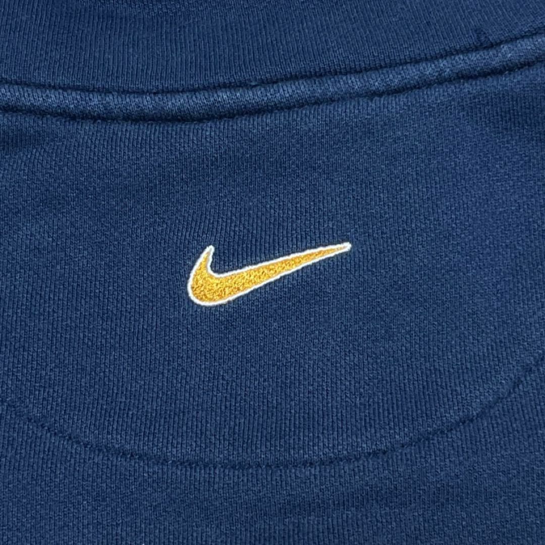 NIKE(ナイキ)の90s NIKE ナイキ ハーフジップスウェット トレーナー 刺繍ロゴ ネイビー メンズのトップス(スウェット)の商品写真