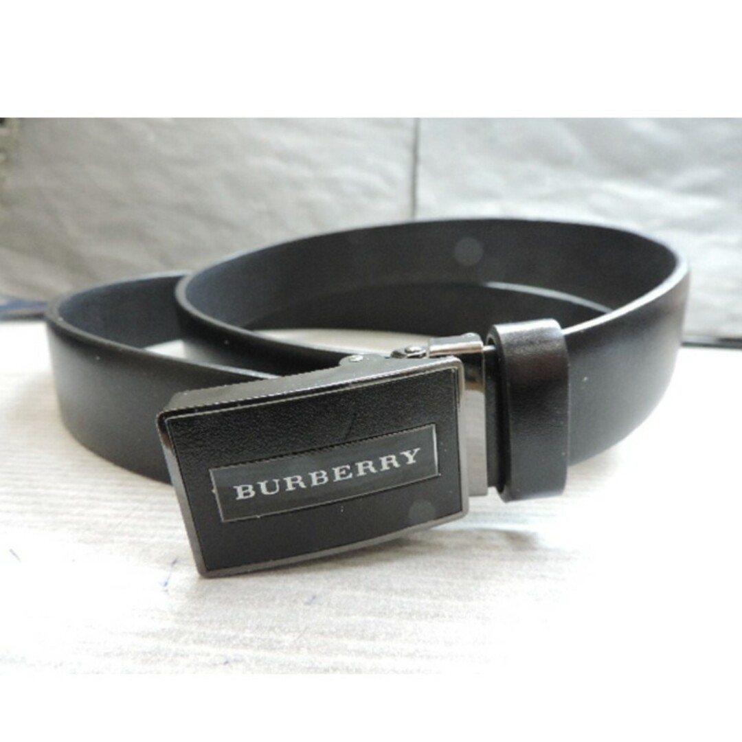 BURBERRY(バーバリー)の147 ★バーバリー　紳士ベルト★　　黒皮製　　長さ：約１００㎝・幅：約３cm レディースのファッション小物(ベルト)の商品写真