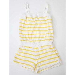 プチバトー(PETIT BATEAU)の●プチバトー/PETIT BATEAU●104cm オールインワン/サロペット アイボリー×黄色【中古】子供服 キッズ kids 女の子 夏 126022 onepi(その他)