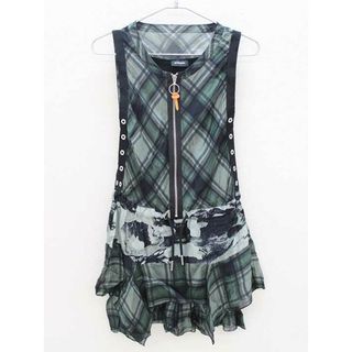 DIESEL - ▲ディーゼルキッズ/DIESEL kids▲130cm(8) ノースリーブワンピース カーキ×黒 2way '19年製【中古】子供服 キッズ kids 女の子 夏 317022 onepi