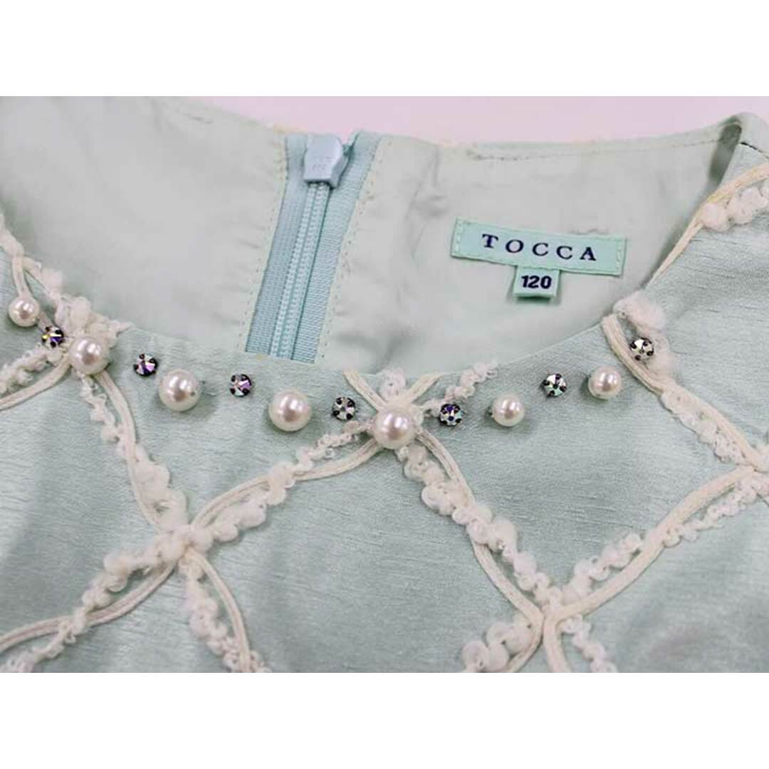 TOCCA BAMBINI(トッカバンビーニ)の【新入荷!】▽トッカ/TOCCA BAMBINI▽120cm ノースリーブドレス グリーン×アイボリー系 フォーマル 卒園式 入学式 結婚式 発表会 七五三 謝恩会 冠婚葬祭【中古】子供服 キッズ kids 女の子 lessons 803042 キッズ/ベビー/マタニティのキッズ服女の子用(90cm~)(ドレス/フォーマル)の商品写真