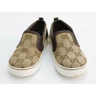 Gucci - 【新入荷!】▼グッチ/GUCCI▼15.3cm(24) スリッポン/スニーカー/スポーツシューズ/運動靴 ベージュ×茶 GGスプリーム【中古】 子供 キッズ kids 男の子 女の子 春夏秋冬 shoes 903042