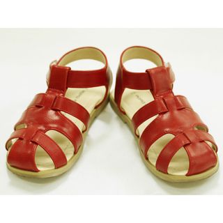 ◇ベベ/BeBe◇18cm サンダル/シューズ/靴 赤×ベージュ【中古】子供 キッズ kids 女の子 夏 605032 shoes(サンダル)