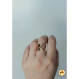 ebine Transparent Alphabet Ring / Gold