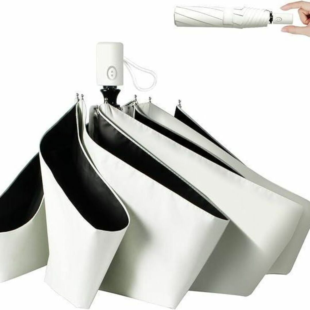 日傘 超軽量 UVカット 遮光 遮熱 折りたたみ傘  レディース (ホワイト) レディースのファッション小物(傘)の商品写真
