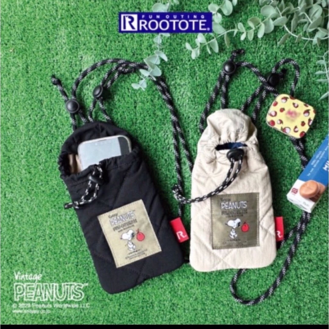 ROOTOTE(ルートート)の[新品]ROOTOTE スヌーピースマホショルダーバッグ　オフホワイト レディースのバッグ(ショルダーバッグ)の商品写真