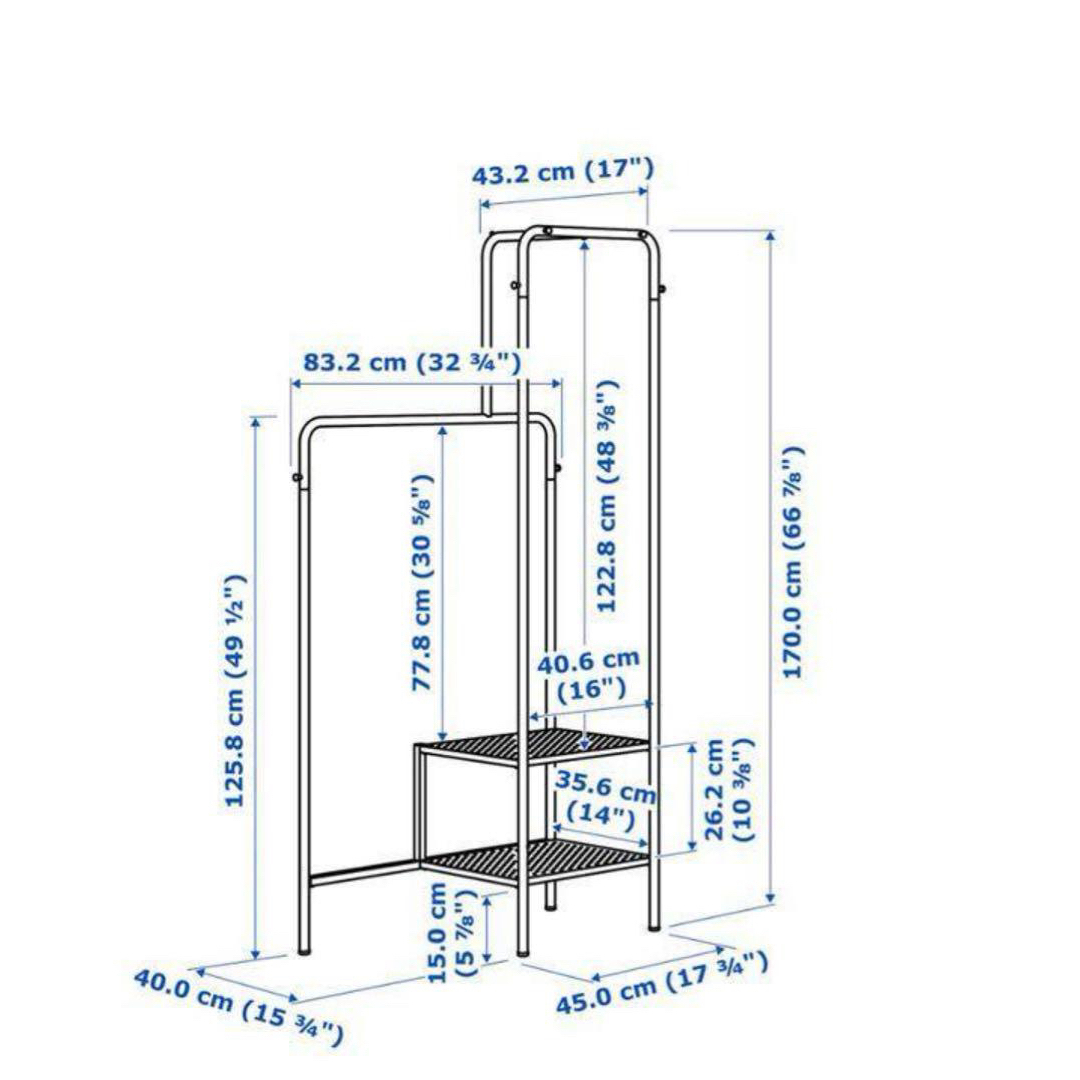 IKEA(イケア)のikea nikkeby ハンガーラック　グレーグリーン インテリア/住まい/日用品の収納家具(押し入れ収納/ハンガー)の商品写真