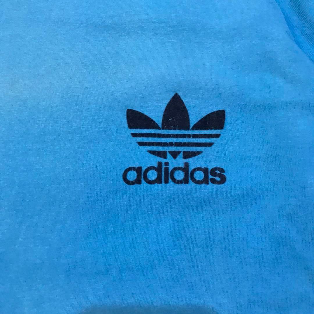 adidas(アディダス)の00s adidas 長袖Tシャツ ラグランスリーブ ライン ブルー y2k メンズのトップス(Tシャツ/カットソー(七分/長袖))の商品写真