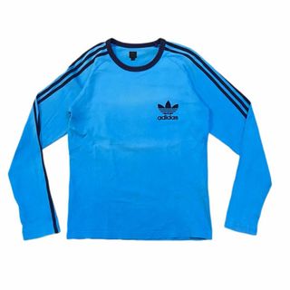 アディダス(adidas)の00s adidas 長袖Tシャツ ラグランスリーブ ライン ブルー y2k(Tシャツ/カットソー(七分/長袖))