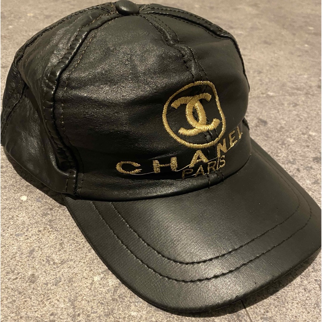 CHANEL(シャネル)のCHANEL vintage leather cap 80's メンズの帽子(キャップ)の商品写真