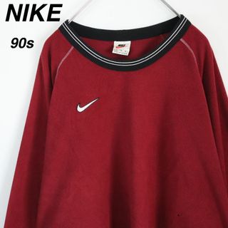 ナイキ(NIKE)の【90s】ナイキ／フリース　刺繍ロゴ　XLサイズ　銀タグ　ボルドー　スウェット(スウェット)