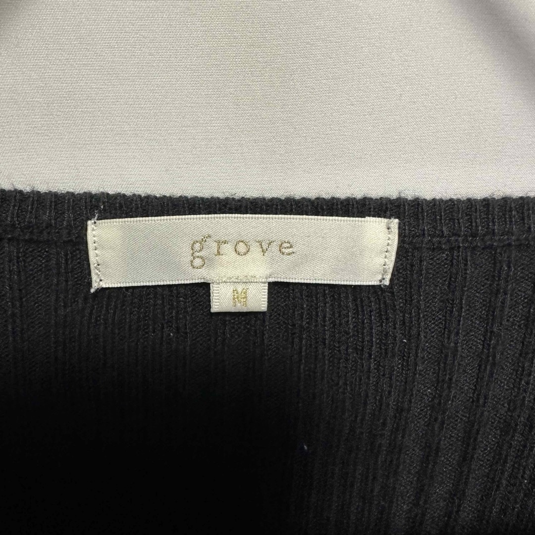 grove(グローブ)のgrove スクエアネック リブ ニット カットソー インナー 324a87 レディースのトップス(ニット/セーター)の商品写真