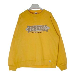 ★Russell Athletic ラッセルアスレティック ロゴ スウェット USA製 イエロー sizeL(スウェット)